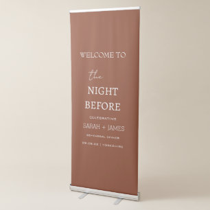 Rehearsal Dinner Minimalist Terracotta Welcome Retractable Banner