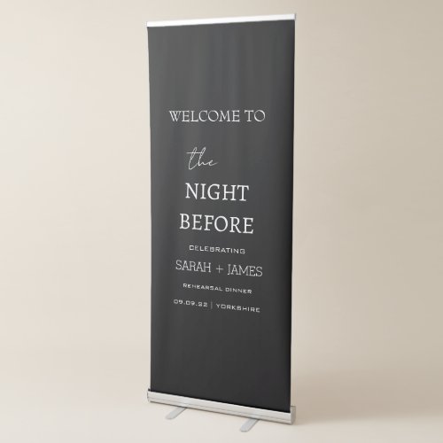 Rehearsal Dinner Minimalist Welcome Backdrop  Retractable Banner
