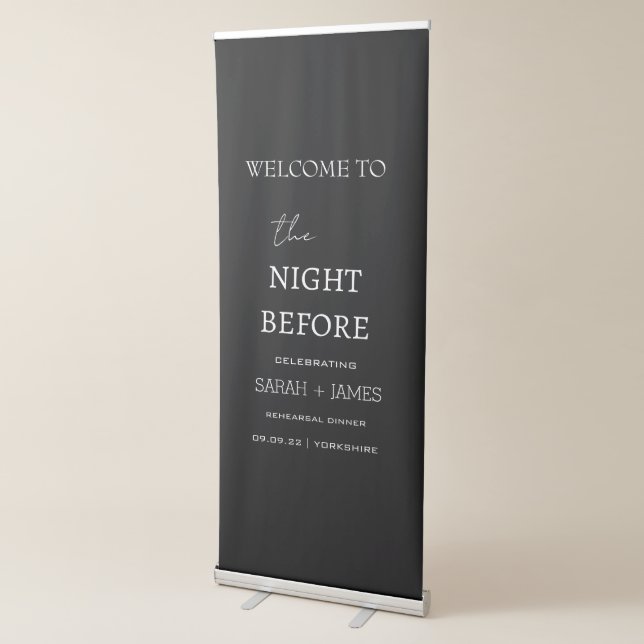Rehearsal Dinner Minimalist Welcome Backdrop  Retractable Banner (3/4)