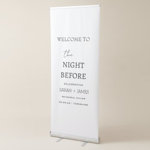 Rehearsal Dinner Minimalist White Welcome Sign 