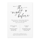 Rehearsal Dinner Modern Black & White Handwriting