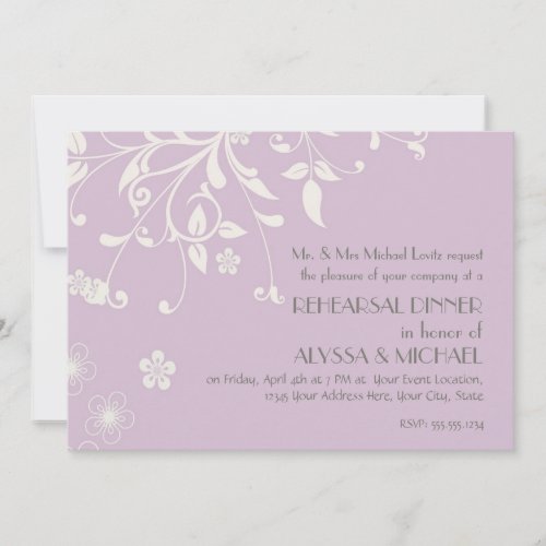 Rehearsal Dinner _ Modern Floral Swirl Flourish Invitation