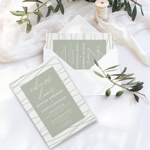 Rehearsal Dinner Modern Simple Dusty Sage Invitati Invitation