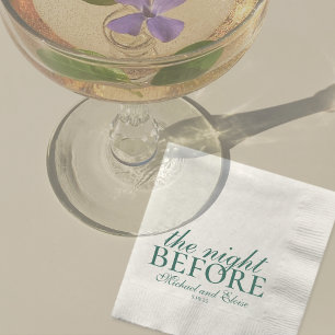Rehearsal Dinner Night Before Sage Green Wedding Napkins