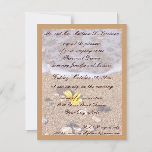 Rehearsal Dinner Ocean Seashells Personalized Invite