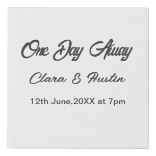 Rehearsal dinner One day away night before name da Faux Canvas Print