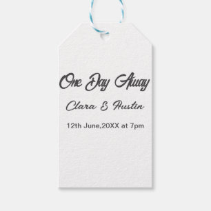 Rehearsal dinner One day away night before name da Gift Tags