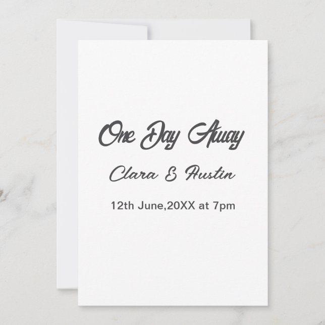 Rehearsal dinner One day away night before name da Invitation (Front)