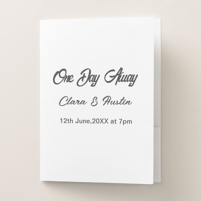 Rehearsal dinner One day away night before name da Pocket Folder (Front)