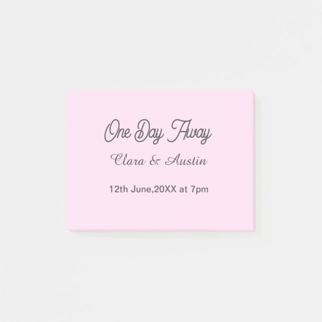 Rehearsal dinner One day away night before name da Post-it Notes (Front)