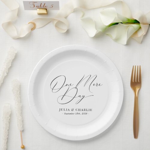 Rehearsal Dinner One More Day Bridal Paper Plates - Rehearsal Dinner One More Day Bridal Paper Plate