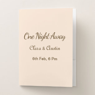 Rehearsal dinner One night away brow orange pastel Pocket Folder