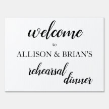 Rehearsal Dinner Party Welcome Sign For Wedding