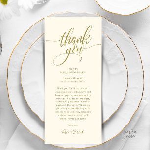 Rehearsal Dinner Place Setting Thank you Card