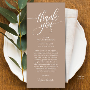 Rehearsal Dinner Place Setting Thank you Card