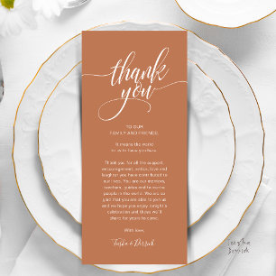 Rehearsal Dinner Place Setting Thank you Card