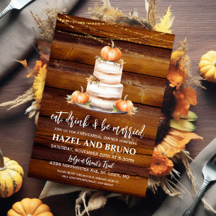 Rehearsal Dinner Pumpkin Wedding Cake Invitation