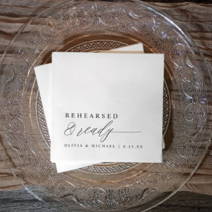 Rehearsal Dinner Rehearsed & Ready Modern Wedding Napkins