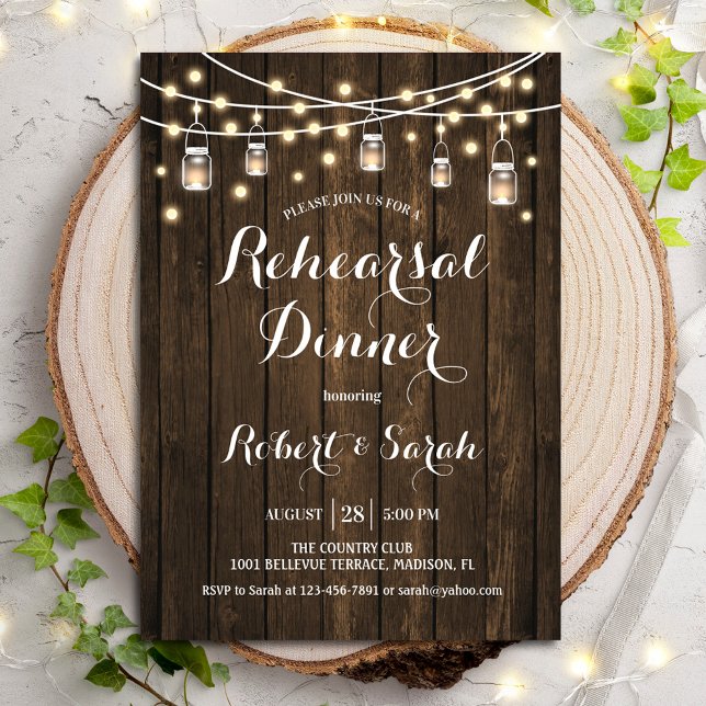 Rehearsal Dinner - Rustic Wood Invitation (Creator Uploaded)