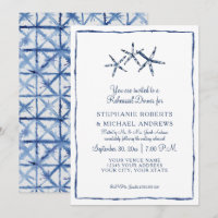 Rehearsal Dinner Shibori Indigo Starfish Sea Beach
