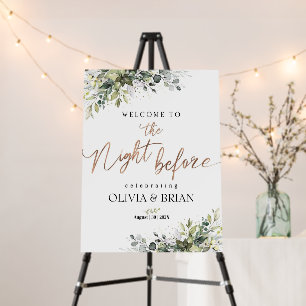 Rehearsal Dinner Sign, Rehearsal Sign, Greenery Foam Board