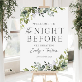 Rehearsal Dinner Sign, The Night Before Sign, Nigh Foam Board