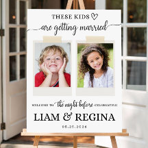 Rehearsal Dinner Sign with Childhood Photos, These