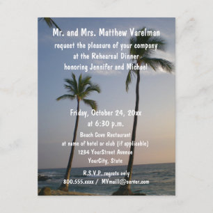 Rehearsal Dinner Sunset with Trade Winds Invitation