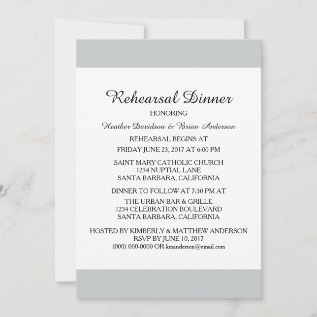 Rehearsal Dinner Template (Front)