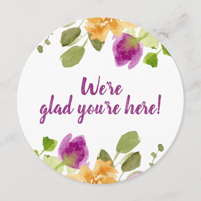 Rehearsal Dinner Thank You Card Purple Blooms (Front)