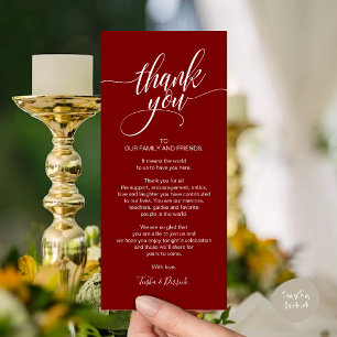 Rehearsal Dinner Thank you Place Setting Card