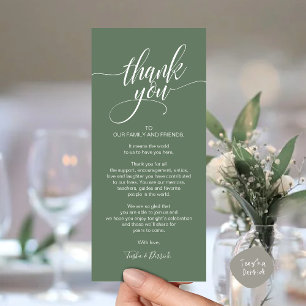 Rehearsal Dinner Thank you Place Setting Card