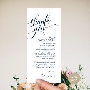 Rehearsal Dinner Thank you Place Setting Card