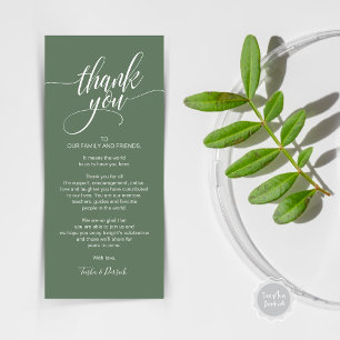 Rehearsal Dinner Thank you Place Setting Card