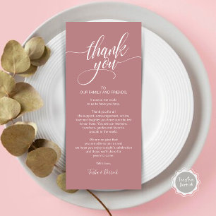 Rehearsal Dinner Thank you Place Setting Card