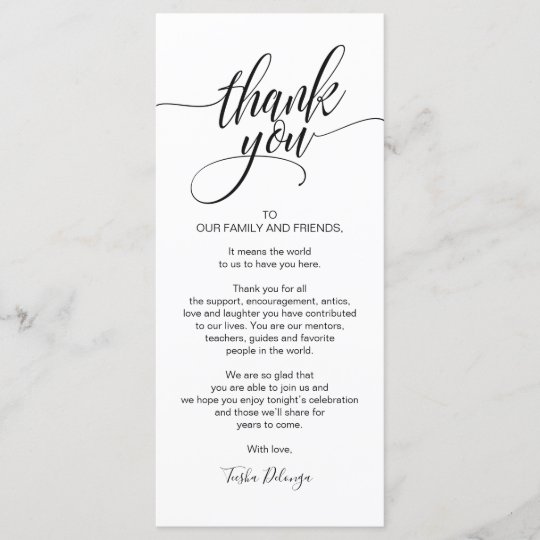 Rehearsal Dinner Thank you Place Setting Card | Zazzle.com