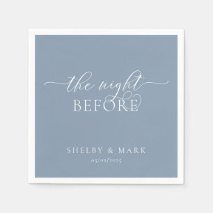 Rehearsal Dinner, The Night Before in Dusty Blue Napkins