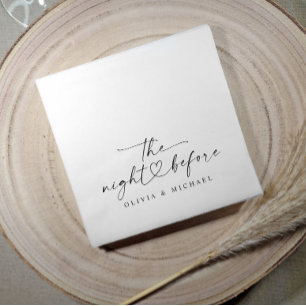 Rehearsal Dinner The Night Before Modern Wedding Napkins