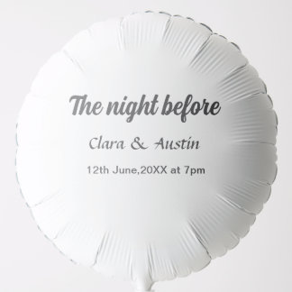 Rehearsal dinner the night before simple minimal m balloon