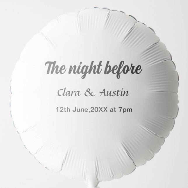 Rehearsal dinner the night before simple minimal m balloon (Front)