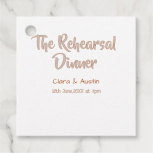 Rehearsal dinner the night before simple minimal m favor tags