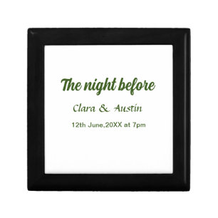 Rehearsal dinner the night before simple minimal m gift box