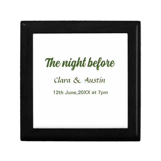 Rehearsal dinner the night before simple minimal m gift box (Front)