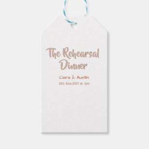 Rehearsal dinner the night before simple minimal m gift tags