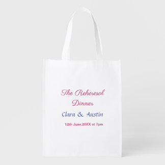 Rehearsal dinner the night before simple minimal m grocery bag