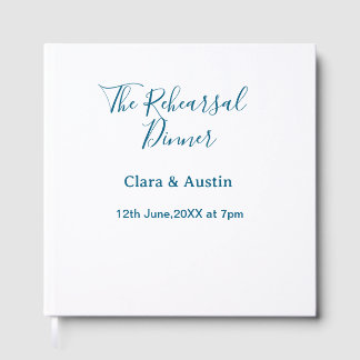 Rehearsal dinner the night before simple minimal m guest book