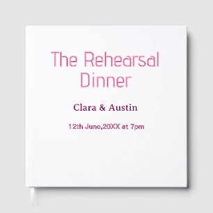 Rehearsal dinner the night before simple minimal m guest book