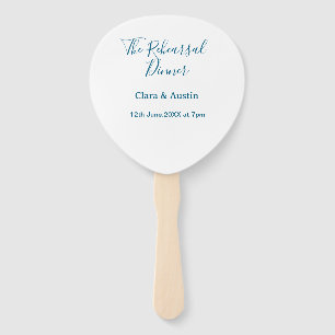 Rehearsal dinner the night before simple minimal m hand fan