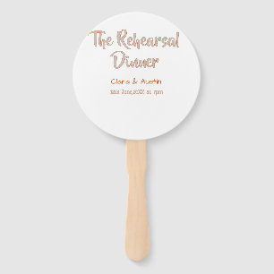 Rehearsal dinner the night before simple minimal m hand fan