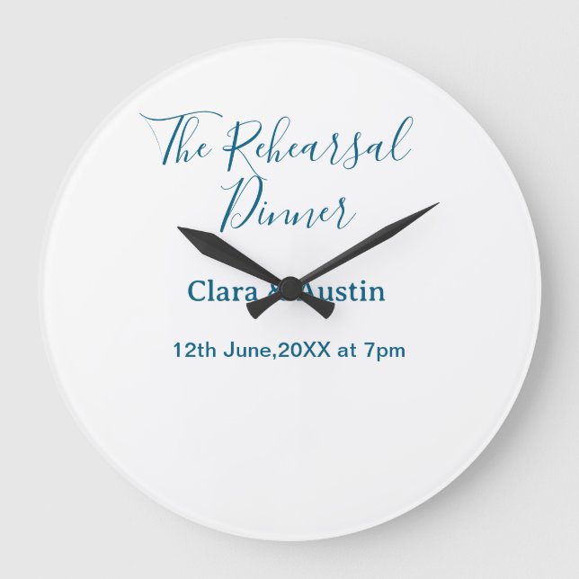 Rehearsal dinner the night before simple minimal m large clock (Front)